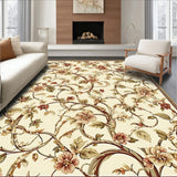 Refined Jacobean Vine Area Sophisticated Floral Floor Covering(Beige)