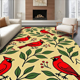 Classic Cardinal Mistletoe Branch Floor Covering(Beige)