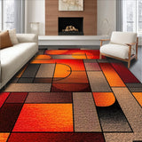 Ultra Soft Area Rug, Non Slip, Stain Resistant, Washable Area Rugs for Living Room, Bedroom, Abstract Geometric Indoor(Red)