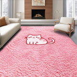 Ultra Soft Area Rug, Non Slip, Stain Resistant, Washable Area Rugs for Living Room, Bedroom, Modern Cute Cat Bedroom Decor(Pink)