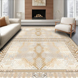 Diamond Checkered Patio Mat(Beige)