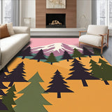 Rustic Landscape Mountain Woodland Artistic(Pink)