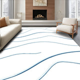 Modern Abstract Wave Design with Metallic Silver Highlights(White)