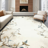 Classic Botanical Area with Delicate Foliage and Neutral Hues(Beige)