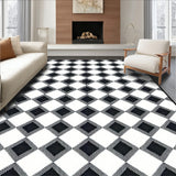 Harlequin Rug Black and White Diamond Pattern(Black)
