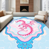 Enchanted Mythical Dragon Fantasy Whimsical Medallion Circular(Pink)