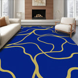 Celestial Wave Featuring Metallic Streaks and Fluid Abstract Forms(Blue)