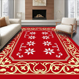 Winter Festival Arabesque with Opulent Gold Scrollwork and Snow Blossom Details(Red)