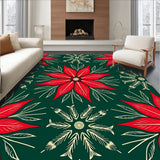 Festive Heritage Poinsettia Botanical Tapestry Elegance(Red)