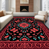 Enchanted Garden Decorative With Vibrant Floral Motifs(Black)