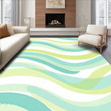 Gradient Waves Modern Floor Covering (Green)