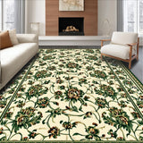 Ultra Soft Area Rug, Non Slip, Stain Resistant, Washable Area Rugs for Living Room, Bedroom, Vintage Floral Dining Room Non Slip Carpet(Beige)