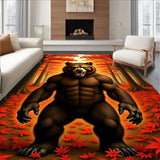 Roaring Predator Autumn Woodland Adventure Hunting Territory Scene(Brown)