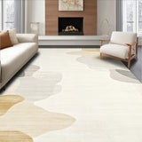 Contemporary Cream Beige with Artistic Abstract Print(Beige)