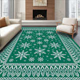 Festive Snowflake Accent Floor Decoration Holiday Entryway Welcome(Green)