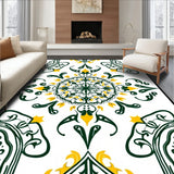 Abstract Paisley Damask Design with Swirling Ornamental Flourishes(White)