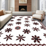 Vintage Snowflake Medallion with Festive Holiday Motifs(Red)