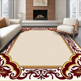 Holiday Pinecone Scrollwork Interlocking Tapestry Print Accent(Beige)