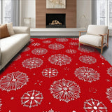 Festive Snowflake Holiday Celebration Decorative Accent Throw(Red)