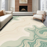 Marble Veining Swirl Cloud Formation Luxury Statement Floor (Green)