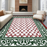 Floral Trellis Featuring Detailed Leaf And Interlocking Scrollwork (Red)