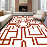 Modern Maze Minimalist Art Inspired Design(Brown)