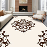 Elegant Floral Medallion with Detailed Interlocking Petals(Brown)