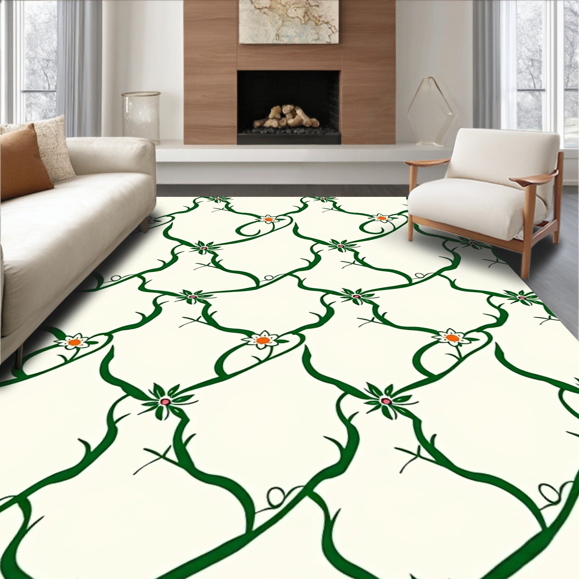 Enchanting Trellis Blossom Intertwined Lattice Arrangement (Green) - ODIKA