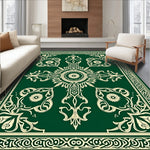 Vintage Damask Scroll Medallion Embellished Framework (Green) - ODIKA