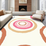 Modern Artistic Concentric Ring Boho Stylish Accent Decoration(Pink)