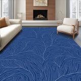 Botanical Leaves and Wave with Subtle Abstract Detailing (Blue)