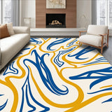 Winter Marbled Stream with Golden Ripple Interlocking Accents(Blue)