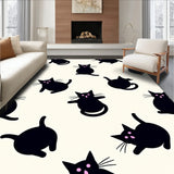 Anime Cat Design with Playful Whisker Details(Black)
