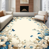 Oval Azure Bloom Floral Beige and(Beige)