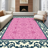 Vintage Damask Scrollwork Tapestry Design with Classical Motifs(Pink)