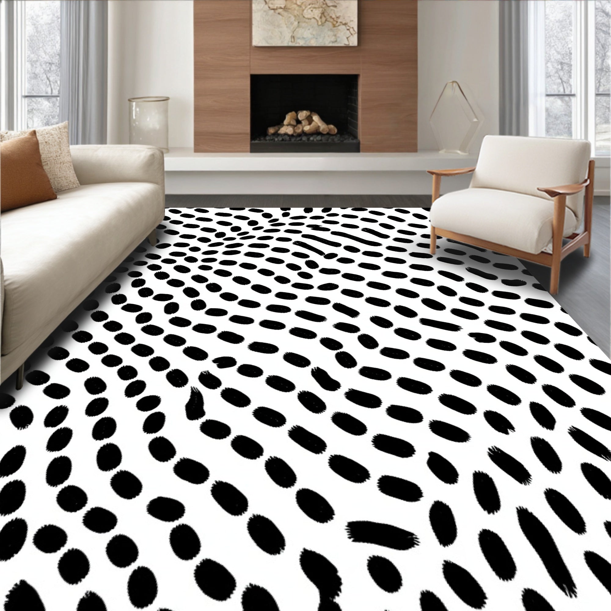 Abstract Animal Inspired Spotted Motif with Monochrome Flair (Black) - ODIKA