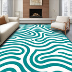 Wave Motif Featuring Interlocking Curves and Fluid Swirls (Teal) - ODIKA