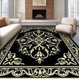 Floral Damask Inspired Motif with Elegant Vine Embellishments (Black)