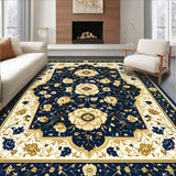 Exquisite Beige Featuring Abstract Floral Motifs in Navy Gold(Blue)