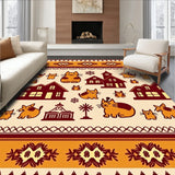 Glowing Kitty Christmas Village Scene Decorative Floor with Lights(Cream)