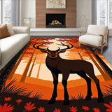 Autumn Woodland Stag Semicircular Welcome Entrance(Orange)