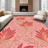 Art Nouveau Floral Cascade with Whimsical Leaf Swirls(Pink)