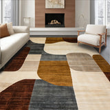 Brown Abstract Area Beige Highlights Chic(Beige)