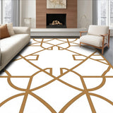 Modern Lattice Grid with Subtle Two Tone Interlocking Motifs(Brown)