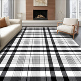 Tartan Inspired Checkered Holiday Floor Design(Black)