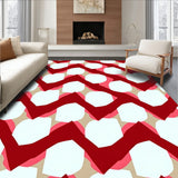 Modern Stripe Featuring Bold Interlocking Zigzag Design (Red)