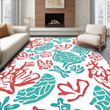 Enchanted Mermaid Scales Shimmer with Tropical Coral Reef Design(Red)