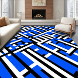 Diagonal Tartan Layout Featuring Overlapping Bands and Edges(Blue)