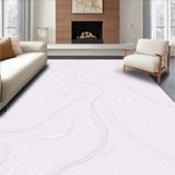 Zen Marble Ripple Tranquil Wave Elegant Decorative (White)