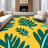 Abstract Botanical Motifs with Layered Leaf Silhouettes(Yellow)